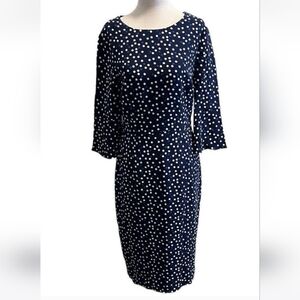 Boden Sheath Dress Polka Dot - Navy Blue / White